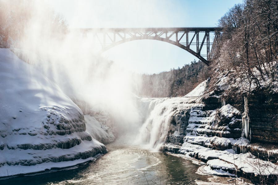 Upper Falls - Letchworth State Park in Winter