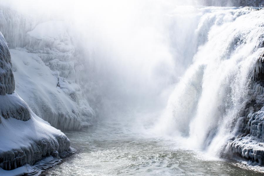 Letchworth waterfalls snow