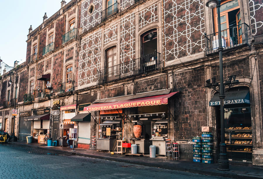 tacos in the Historic center of Mexico City