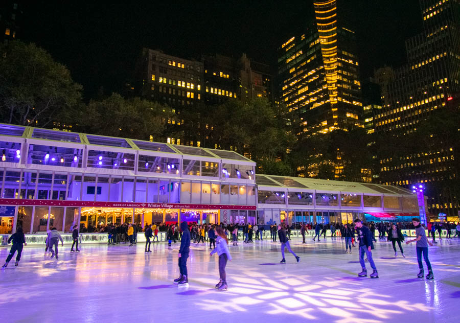 Ice skating rink at Bryant Park