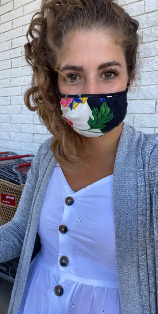 Wearing a mask at store