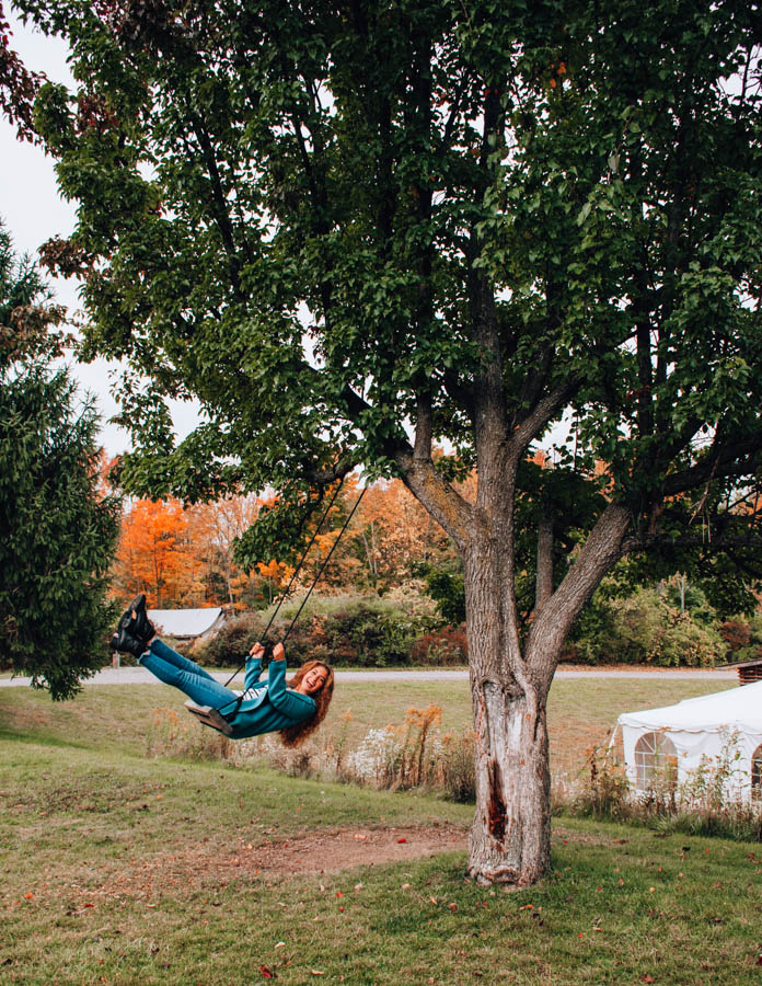 Swing at Firelight Camps in Ithaca