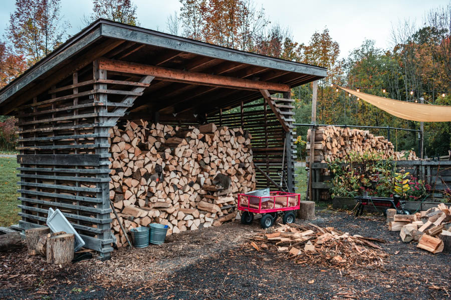 Logs at Firelight Camps in Ithaca