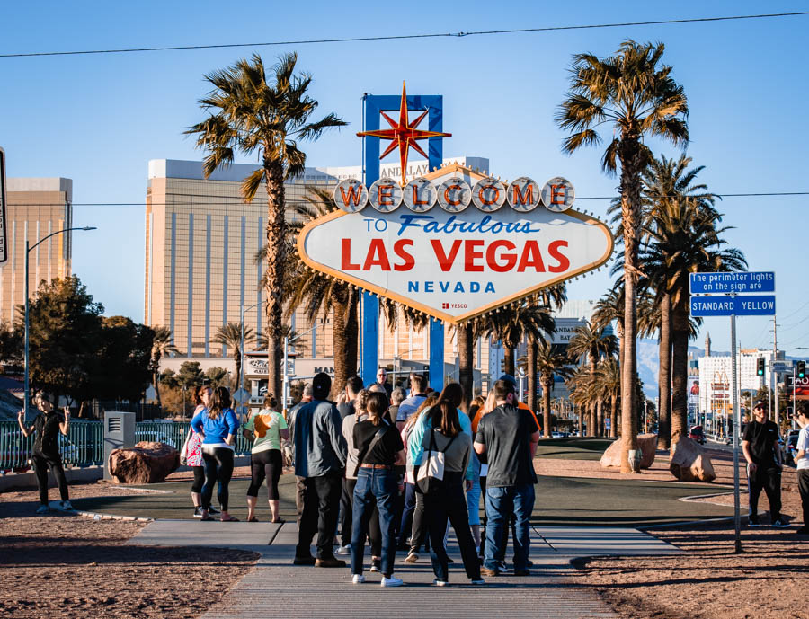 Line at Las Vegas Sign