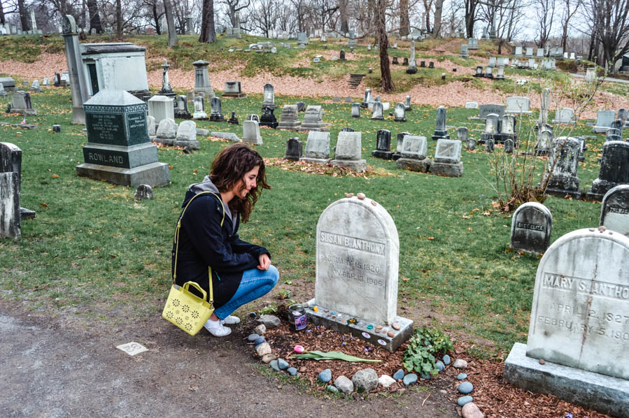 Susan B Anthony Grave at Mount Hope Cemetary