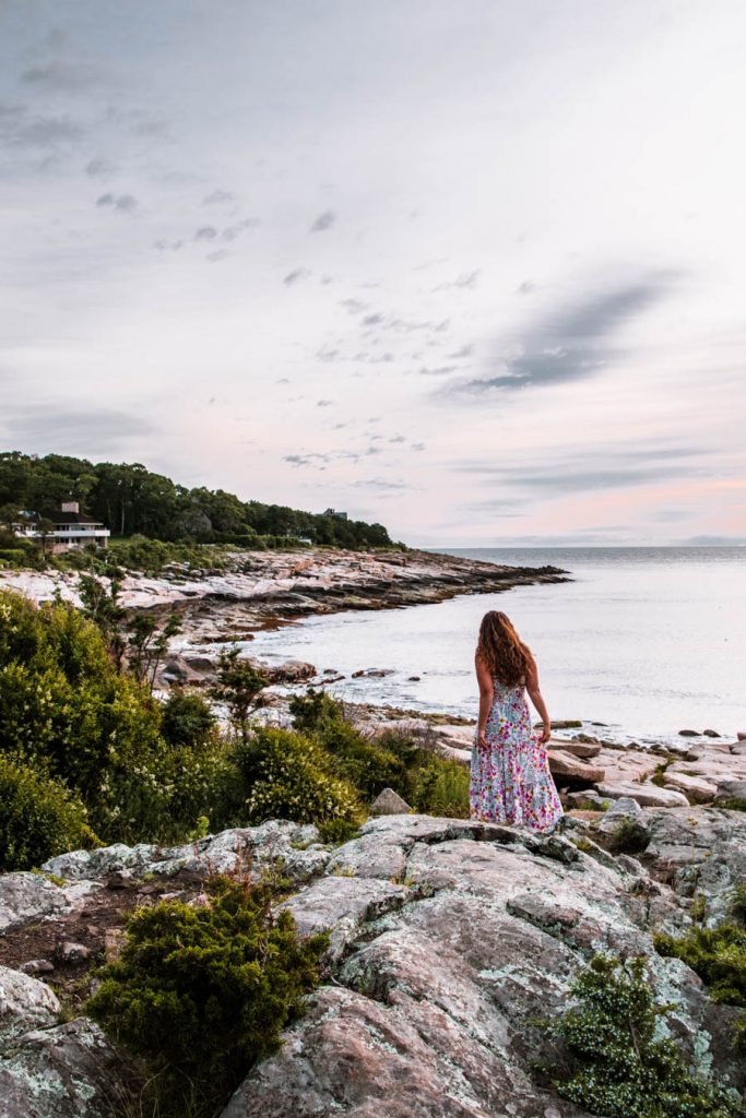 Coastline in Cape Ann at sunrise