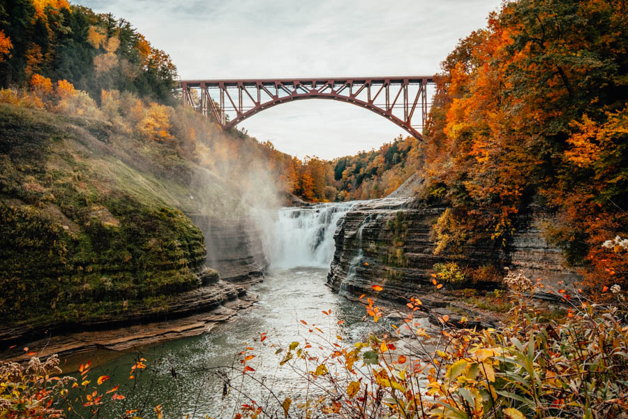 Upper Falls Letchworth State Park in Fall