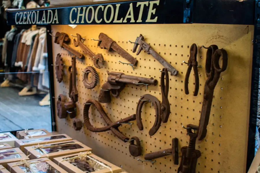 Tool shaped chocolate Krakow Christmas Market