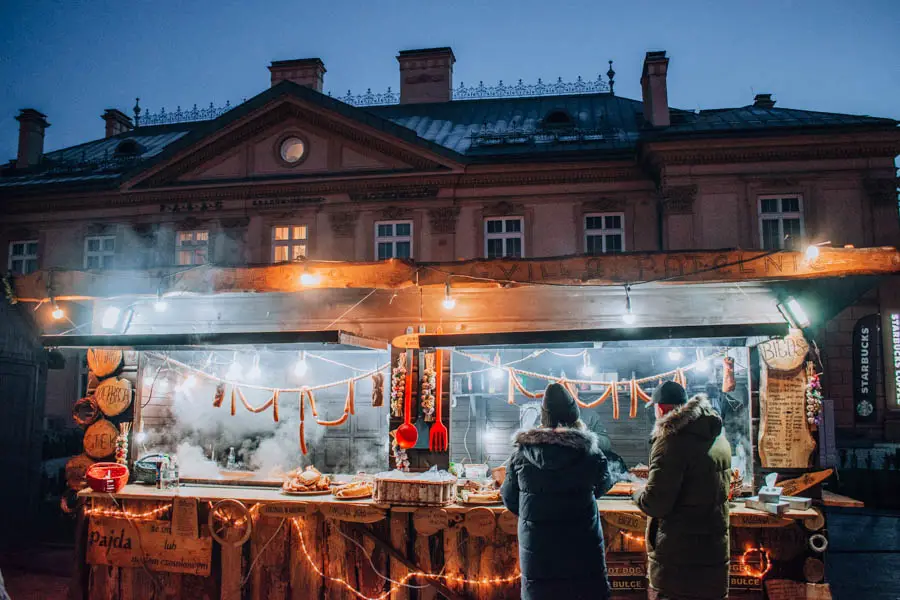kielbasa stand Krakow Christmas Market