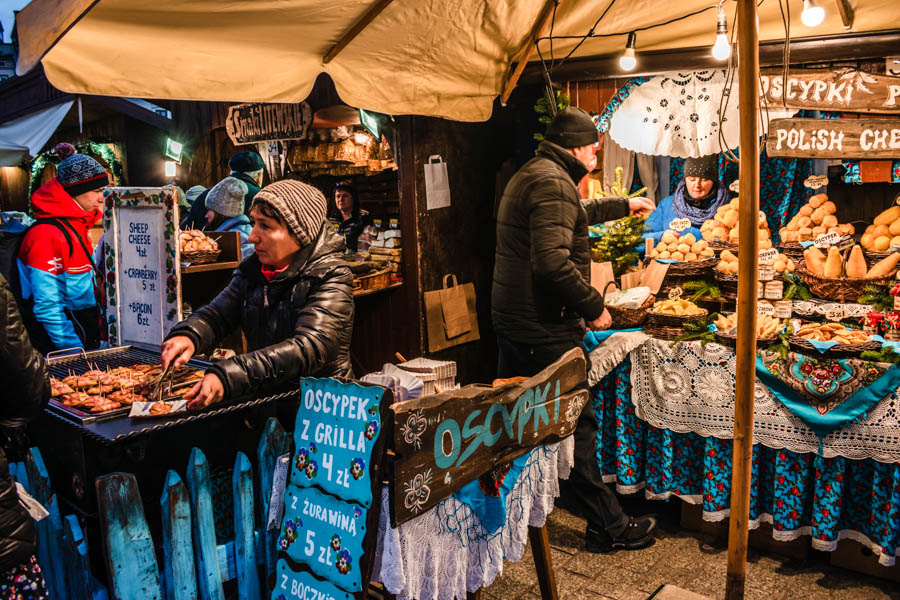 Oscypek Stand at Krakow Christmas Market