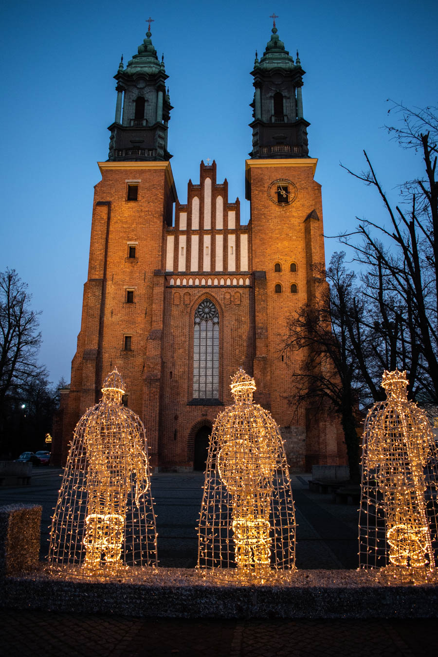 Cathedral Island Poznan Christmas lights
