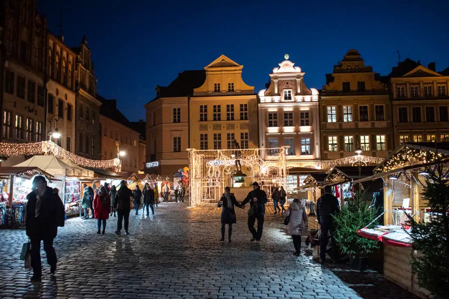 Poznan Christmas Market at night