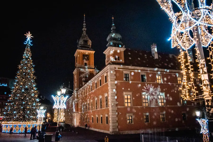 Warsaw Royal Castle at Christmas
