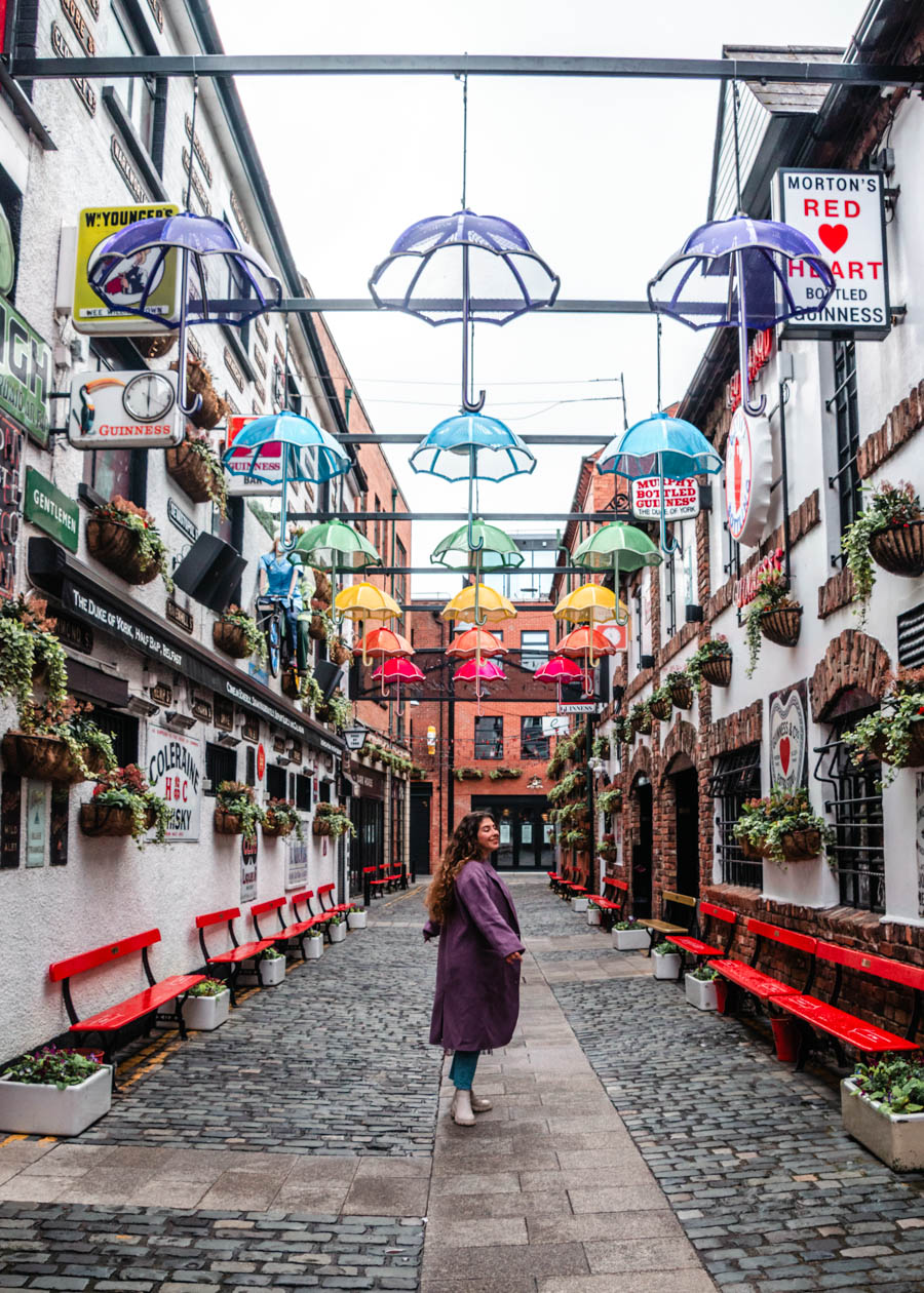 Umbrella Street in Belfast