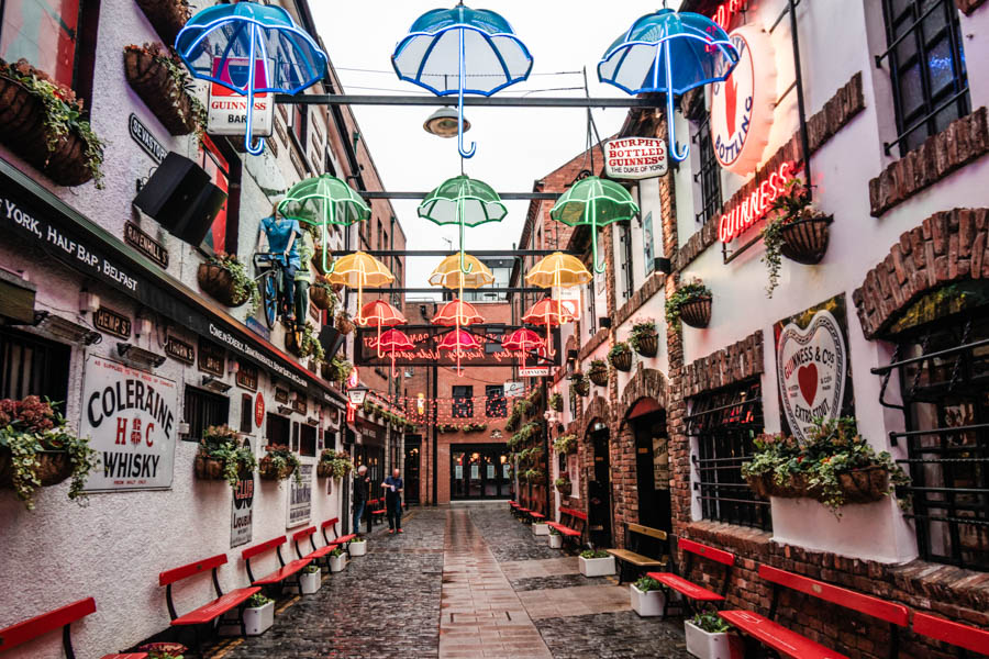 Umbrella Street in Belfast