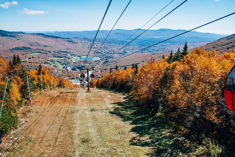 Riding the gondola in Stowe VT