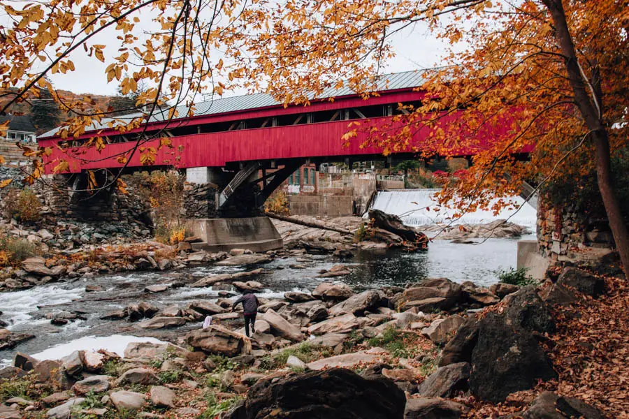 taftsville covered bridge in Woodstock, Vermont