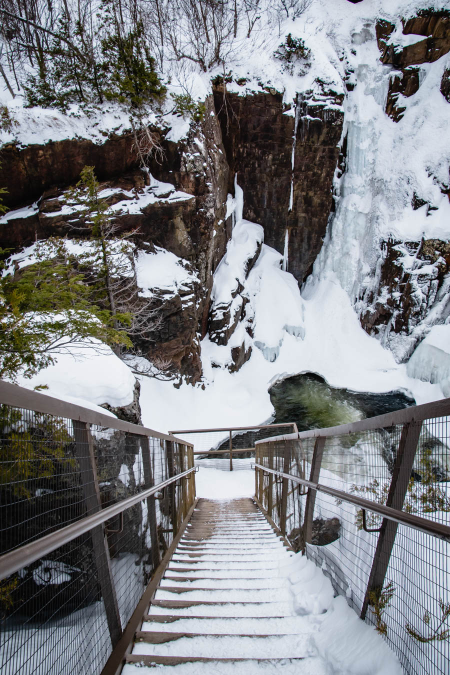 High Falls Gorge Winter  Lake Placid