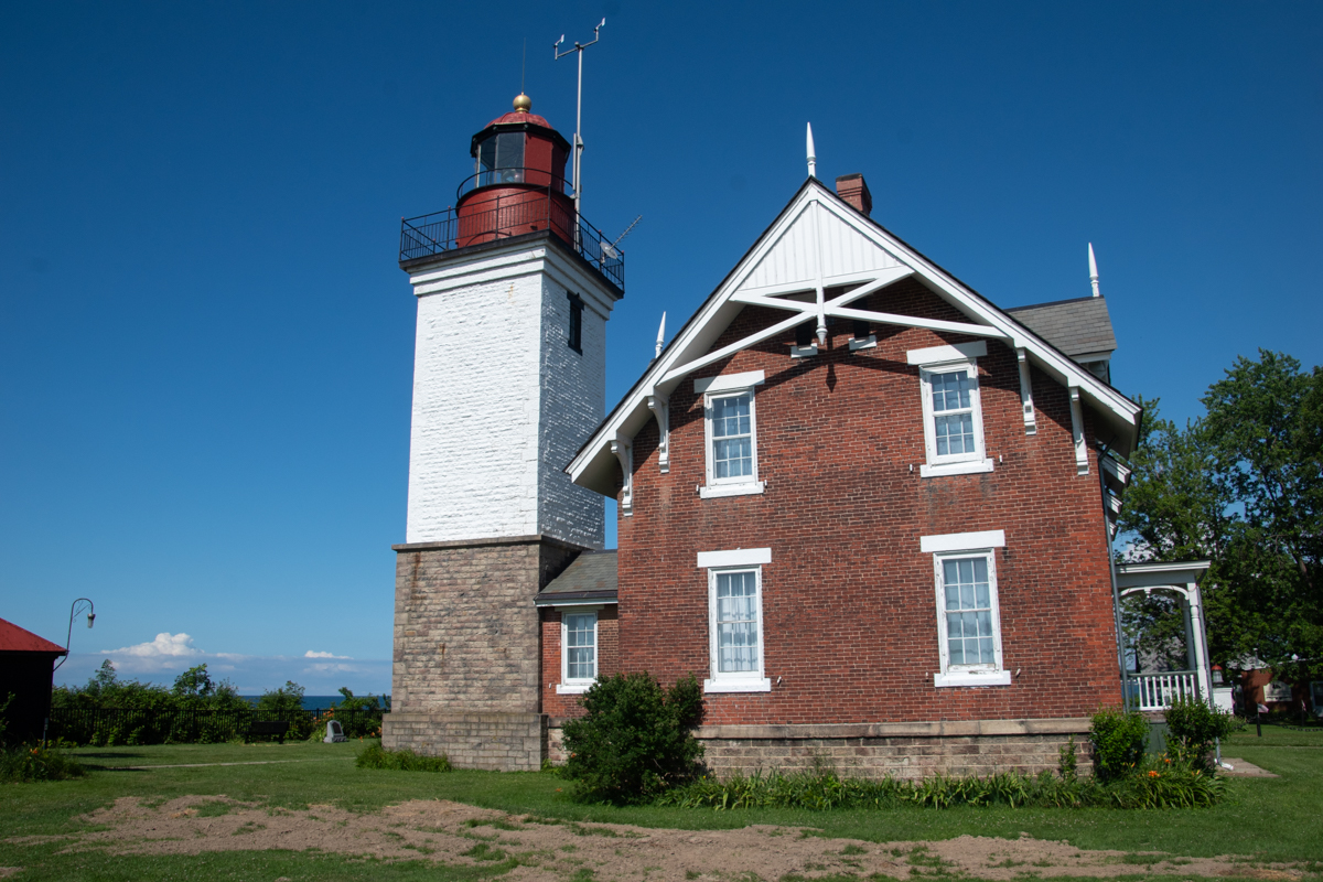 Historic Dunkirk Lighthouse overlooking the shoreline of Lake Erie in Dunkirk, New York.