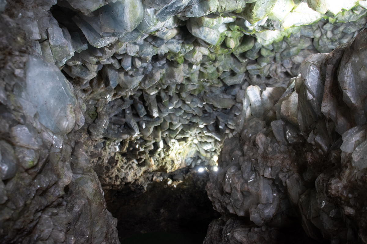 Crystal formations inside Crystal Cave at Heineman's Winery in Put-in-Bay, Ohio.