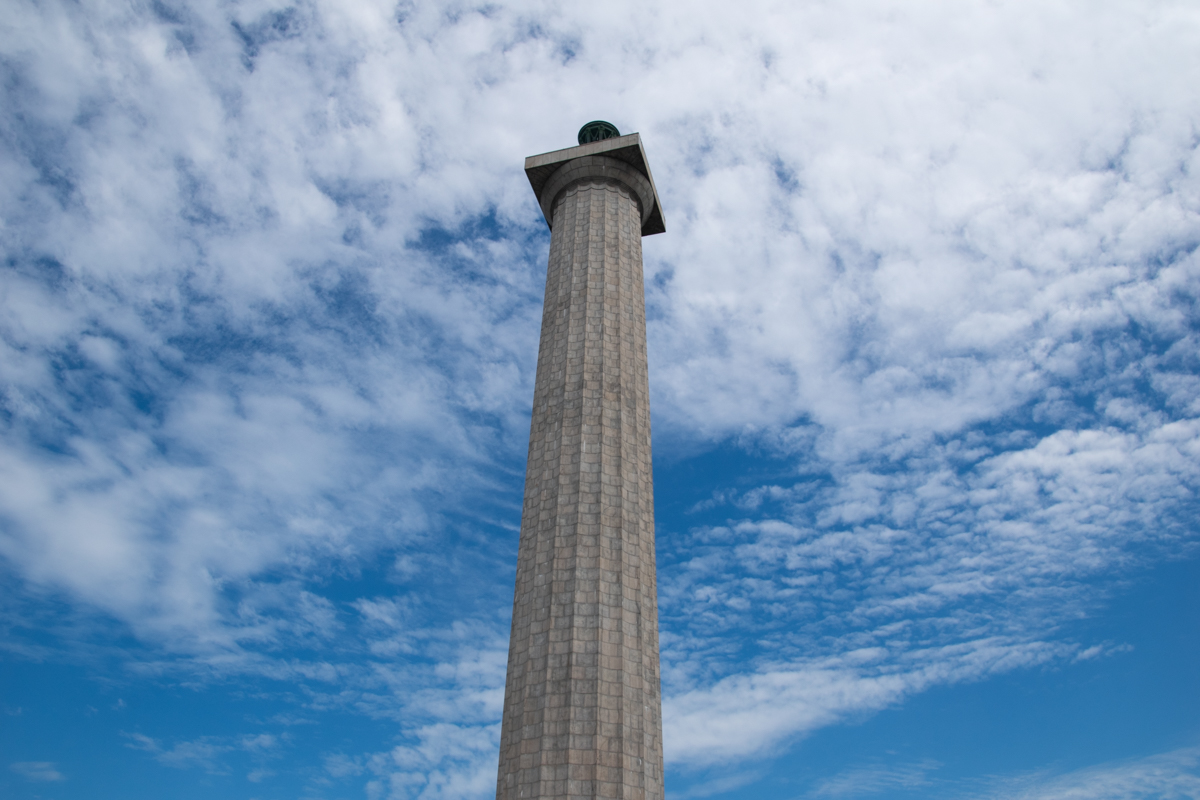 View of Perry's Victory & International Peace Memorial from the Put-in-Bay waterfront in Ohio.